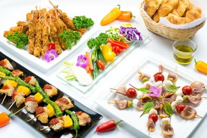 ケータリングプラン フィンガーフードコースの盛り合わせ例