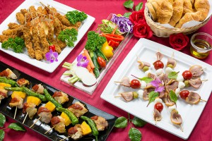 ケータリングプラン フィンガーフードコースの盛り合わせ例